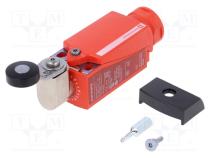 Limit switch  lever R 33mm, plastic roller Ø19mm  NC x2 + NO