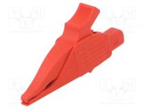 Crocodile clip  19A  red  Grip capac  max.39.5mm  Socket size  4mm