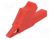 Crocodile clip  10A  60VDC  red  Plating  nickel plated  L  58.5mm