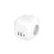 Solight PP145C extension cord, 3 outlets + USB A+C fast charger, white