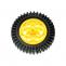 Plastic wheel with tire, yellow, 80mm