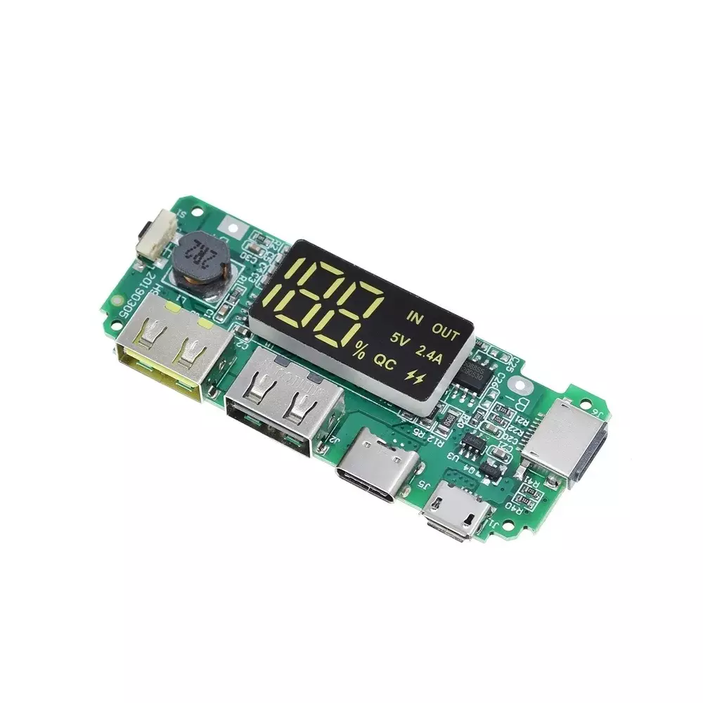 CREATALL CA-524 Modul powerbanky 5V/2.4A with protection – Dual USB – Micro/USB‑C for Li-Ion 18650