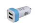 Nabíjecí  adapter into car with dvěma USB výwithtupy 5V/2,1A+5V/1A, bílo-modrá barva
