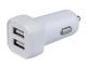 Car charging adapter with two USB outputs 5V/2.1A+5V/1A, white color