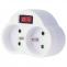 2x round splitter socket with switch, white