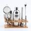 11 in 1 Stainless Steel Cocktail Shaker Tools Set with Wooden Mount, Capacity: 350ml