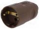 Connector  AC supply  female  socket  2P+PE  230VAC  16A  brown