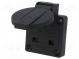 Connector  AC supply  socket  2P+PE  250VAC  16A  black  PIN  3  IP54