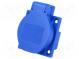 Connector  AC supply  socket  2P+PE  250VAC  16A  blue  PIN  3