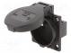 Connector  AC supply  socket  2P+PE  230VAC  16A  black  PIN  3  IP54