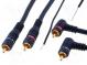 Cable  RCA plug x2,RCA plug x2 angled,control  5m  navy blue