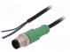Connection lead  M12  PIN  3  straight  3m  plug  250VAC  4A  PVC