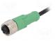 Connection lead  M12  PIN  3  straight  3m  plug  250VAC  4A  PVC