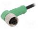 Connection lead  M12  PIN  3  angled  3m  plug  250VAC  4A  -25÷90°C
