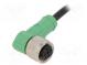 Connection lead  M12  PIN  4  angled  1.5m  plug  250VAC  4A  PVC