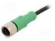 Connection lead  M12  PIN  4  straight  3m  plug  250VAC  4A  PUR