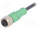 Connection lead  M12  PIN  4  straight  10m  plug  250VAC  4A  PUR