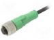 Connection lead  M12  PIN  3  straight  3m  plug  250VAC  4A  PUR