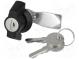 Lock  zinc and aluminium alloy  18mm  black finish  Kit  2 keys