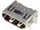 Connector  HDMI  socket  PIN  19  gold-plated  angled 90°  SMT