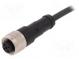 Connection lead  M12  PIN  3  straight  2m  plug  250VAC  4A  PUR
