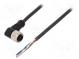 Connection lead  M12  PIN  4  angled  5m  plug  250VAC  4A  -25÷80°C