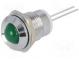 Indicator  LED  prominent  Cutout  Ø12mm  for PCB  brass  ØLED  8mm