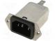 Connector  AC supply  socket  male  15A  250VAC  IEC 60320  0.1mH