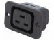 Connector  AC supply  socket  female  10A  250VAC  IEC 60320  45mm