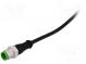 Connection lead  M12  PIN  3  straight  5m  plug  250VAC  4A  PVC