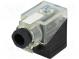 Valve connector  plug  Type  A  PIN 3  18mm  4A  female  24VDC  IP65
