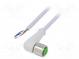 Connection lead  M12  PIN  4  angled  20m  plug  250VAC  -25÷80°C