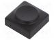 Button  rectangular  black  polyamide  15.5x15.5mm
