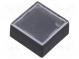 Button  rectangular  colourless  ABS  15.5x15.5mm