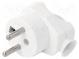 Connector  AC supply  male  plug  2P+PE  250VAC  16A  white  PIN  3