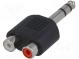 Adapter  Jack 6.35mm plug,RCA socket x2  stereo
