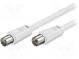 Cable  75Ω  5m  coaxial 9.5mm socket,coaxial 9.5mm plug  white