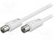 Cable  75Ω  0.5m  coaxial 9.5mm socket,coaxial 9.5mm plug  white