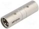 Coupler  XLR male,both sides  PIN  3  silver  straight
