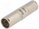 Coupler  XLR male,both sides  PIN  5  silver  straight
