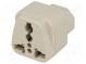 Transition  adapter  2P+PE  250VAC  10A  Type  C13 (F)  white  PIN  3