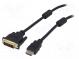 Кабель  HDMI 1.4  DVI-D (24+1) вилка,вилка HDMI  3м  черный