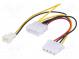 Cable  mains  12V 3pin male x2,Molex male,Molex female  0.15m