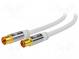 Cable  75Ω  3m  coaxial 9.5mm socket,coaxial 9.5mm plug  white
