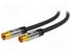 Cable  75Ω  5m  coaxial 9.5mm socket,coaxial 9.5mm plug  black