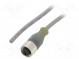 Connection lead  M12  PIN  3  straight  5m  plug  250VAC  3.1A  PVC