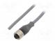 Connection lead  M12  PIN  4  straight  3m  plug  250VAC  2.2A  PUR