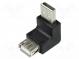 Adapter  USB 2.0  USB A socket, USB A angled plug  Colour  black
