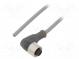 Connection lead  M12  PIN  3  angled  3m  plug  250VAC  3.1A  PVC