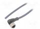 Connection lead  M12  PIN  5  angled  3m  plug  63VAC  2.2A  -25÷80°C